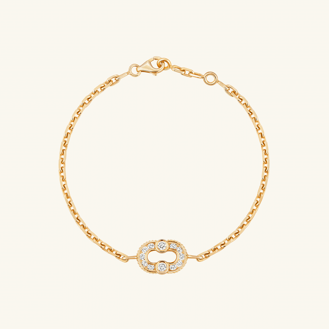 Viltier 18k Yellow Gold Magnetic Diamond Chain Bracelet