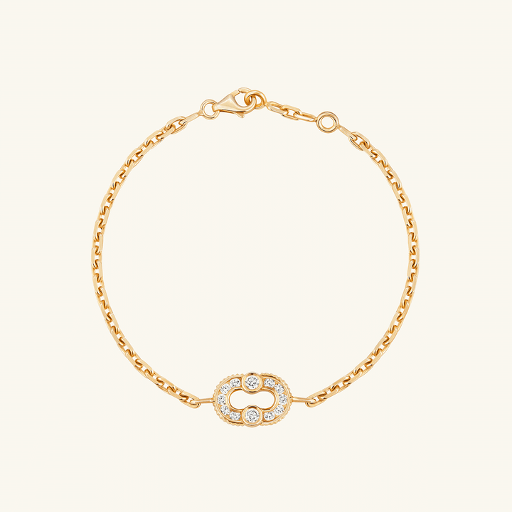 Viltier 18k Yellow Gold Magnetic Diamond Chain Bracelet