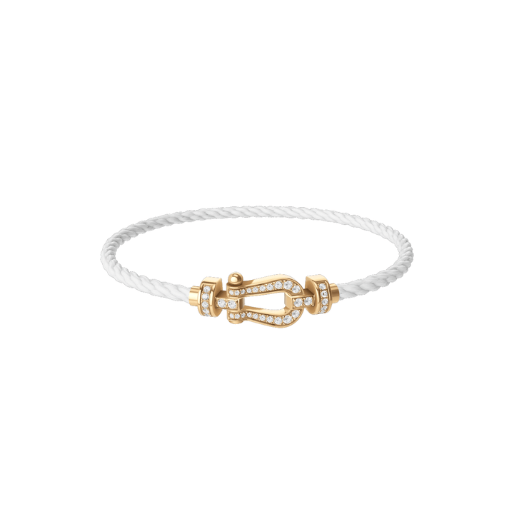 FRED Force 10 White Cable MED 18k Diamond Buckle, Exclusively at Hamilton Jewelers