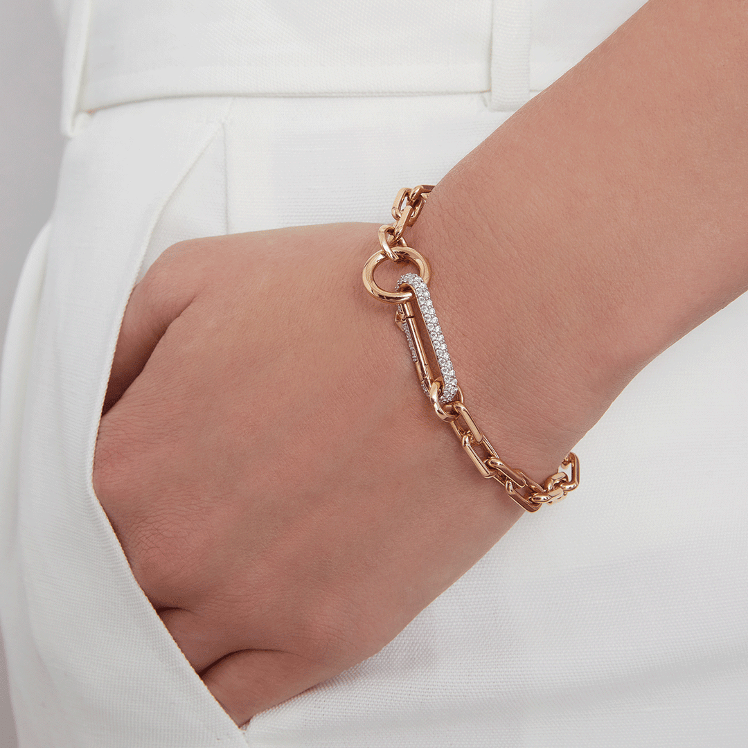 Walters Faith Saxon 18k Yellow Gold and Diamond Chain Link Bracelet