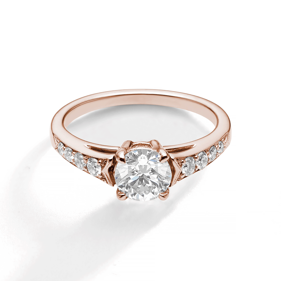 1912 18k Rose Gold and .25TW Diamond Engagement Mounting Ring