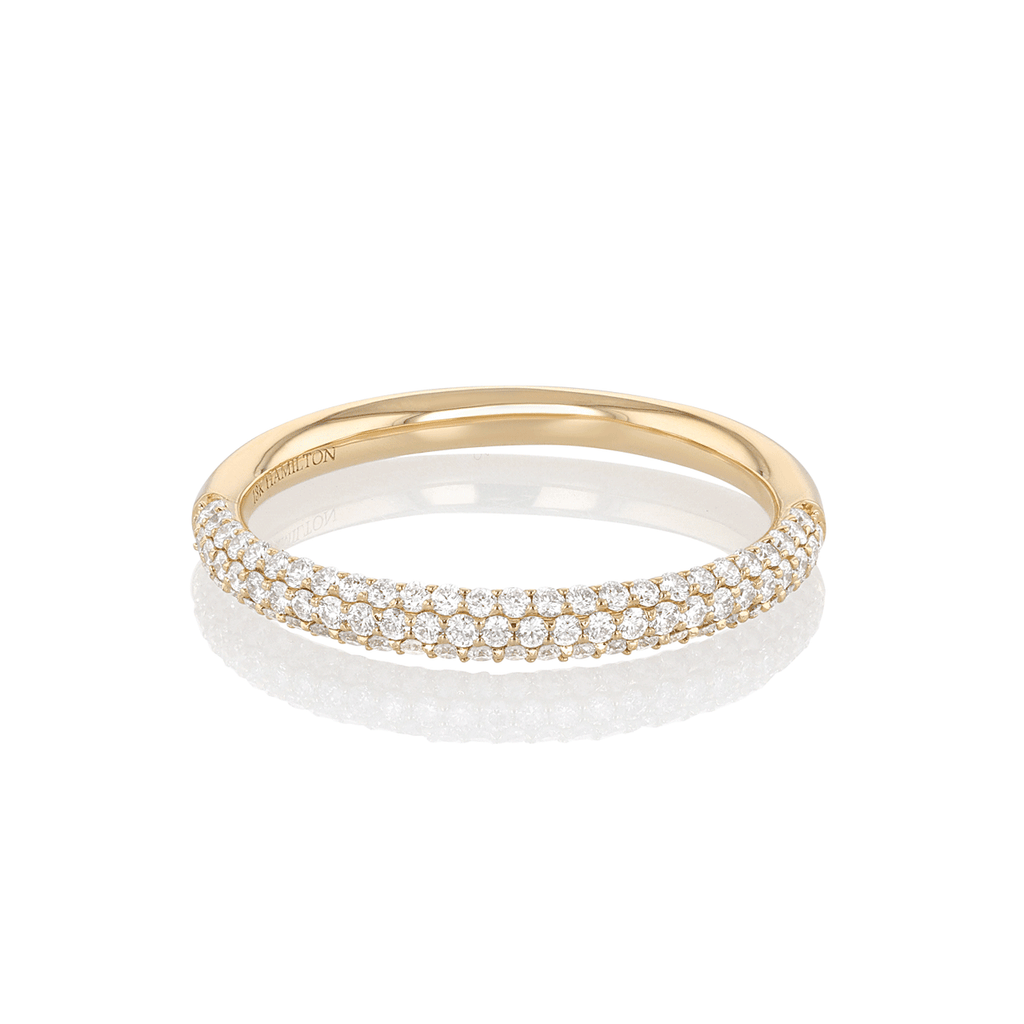 18k Yellow Gold and .37 Total Weight Diamond Pave Band
