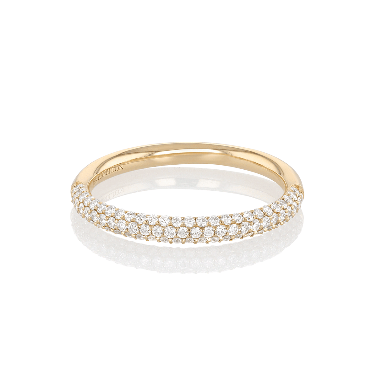 18k Yellow Gold and .37 Total Weight Diamond Pave Band