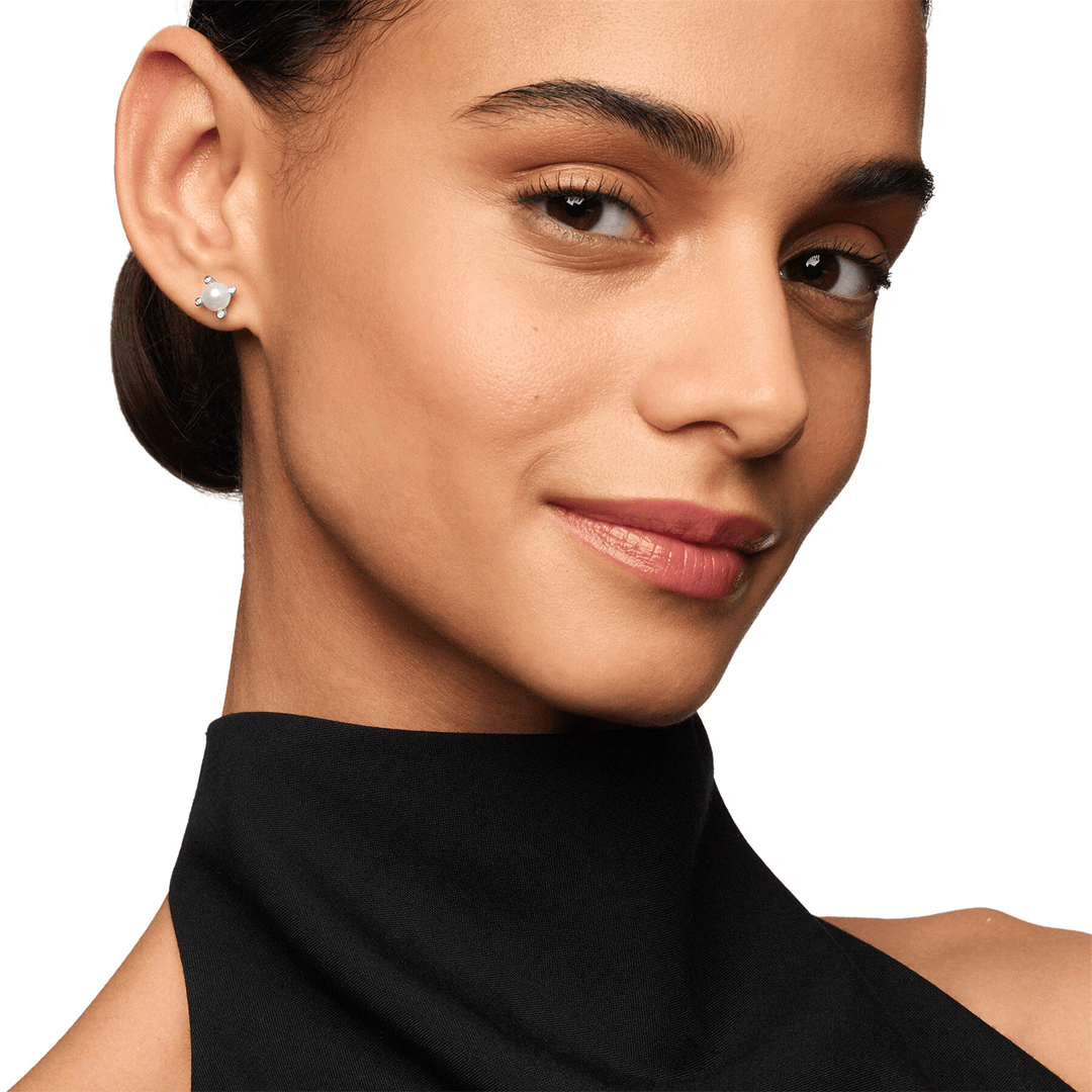 David Yurman Cable Collection Pearl Earrings with Diamonds