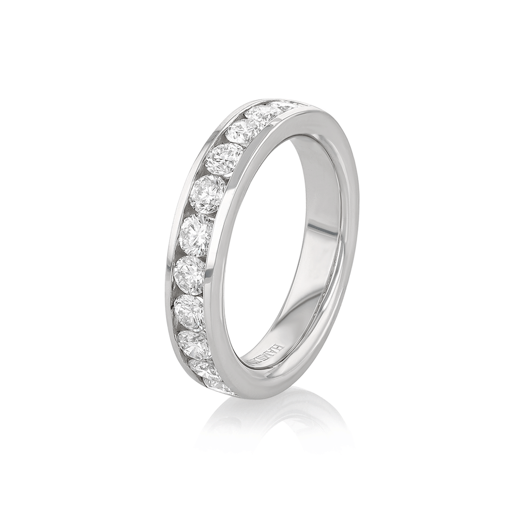 Hamilton Duet Collection 18k White Gold and 1.00 Total Weight Diamond Wedding Band