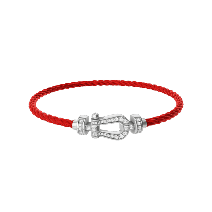 FRED Red Cord Bracelet with 18k White Diamond MD Buckle, Exclusively at Hamilton Jewelers