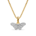 David Yurman Butterfly Amulet 18K White and Yellow Gold with Diamonds, 9.1mm
