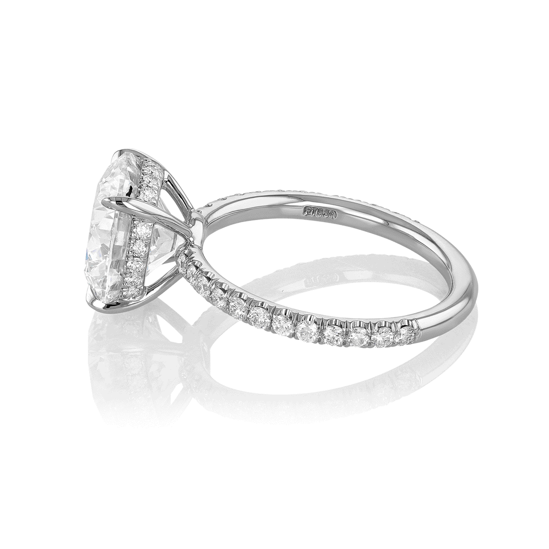 Hamilton Silhouette Collection Origin Platinum and 4.22 Total Weight Diamond Engagement Ring