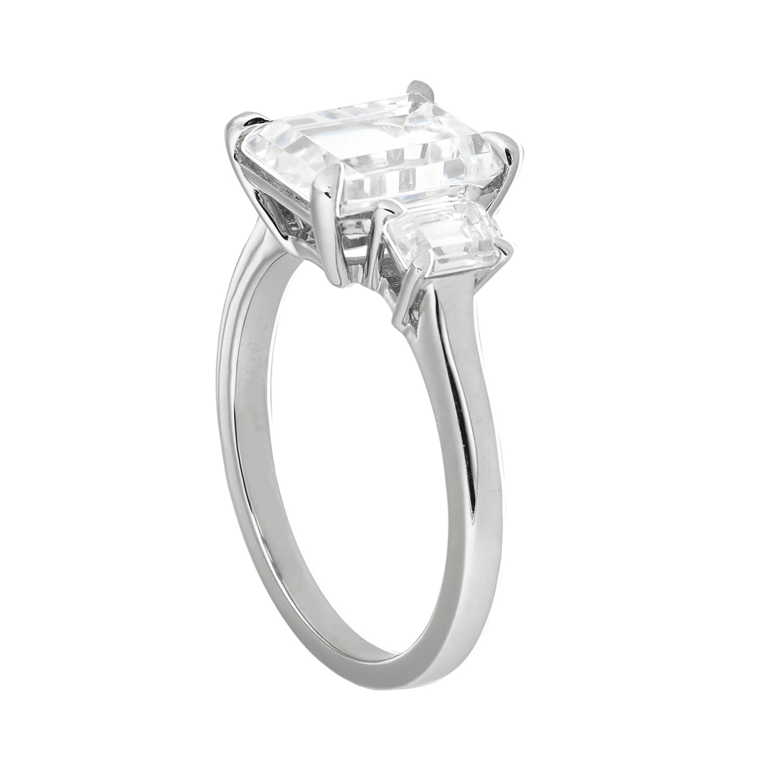 Platinum Three Stone Diamond Engagement Mounting Ring
