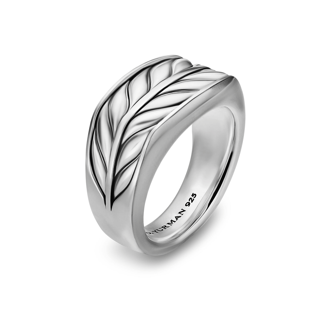 David Yurman Chevron Three Sided Signet Ring Size 10