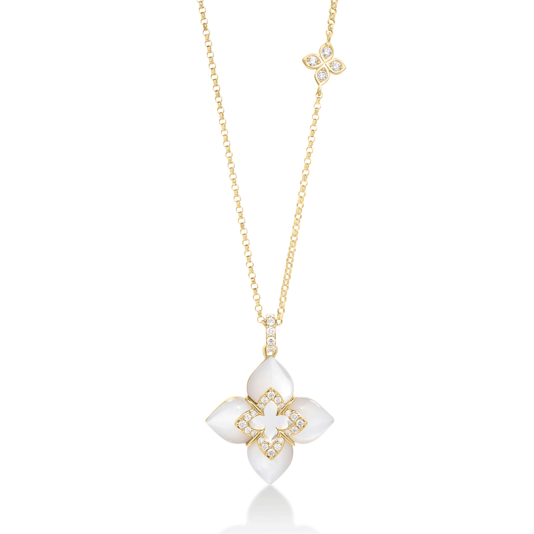Roberto Coin Venetian Princess Cabochon Flower Necklace