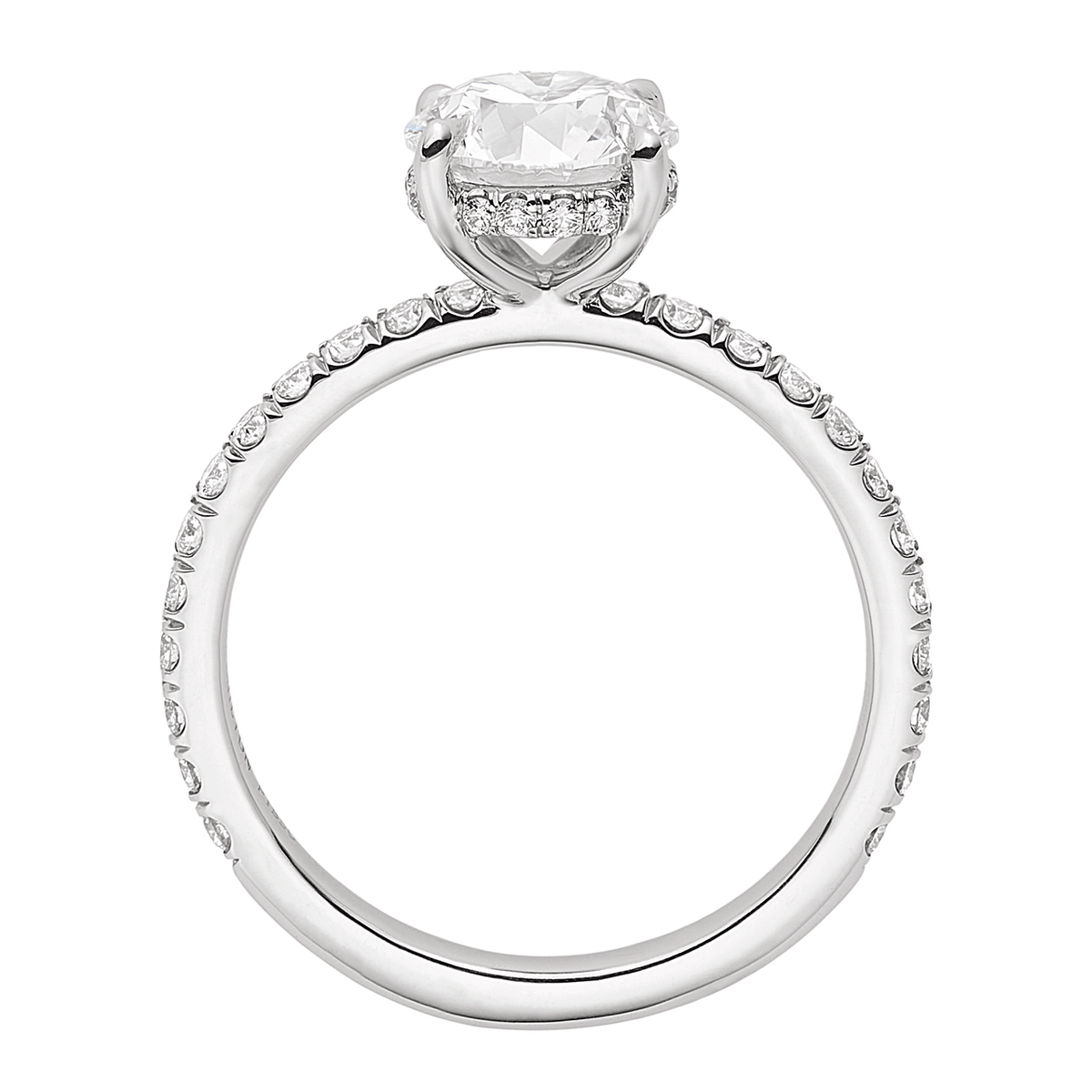 Hamilton Silhouette Collection Platinum 18k White Gold and Diamond Mounting Ring