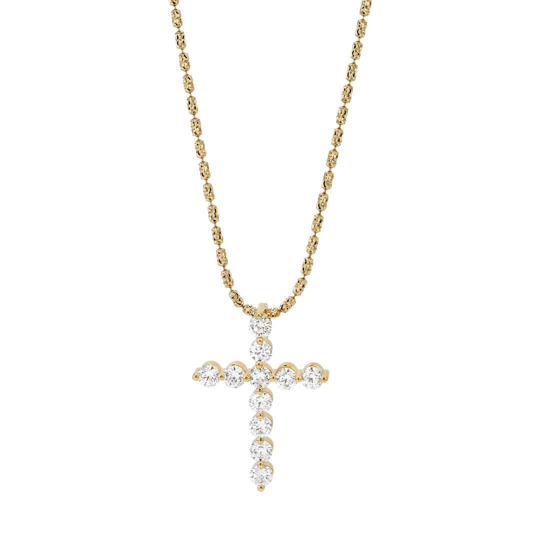 Hamilton Collection 18k Yellow Gold and 3.63 Total Weight Diamond Cross Pendant