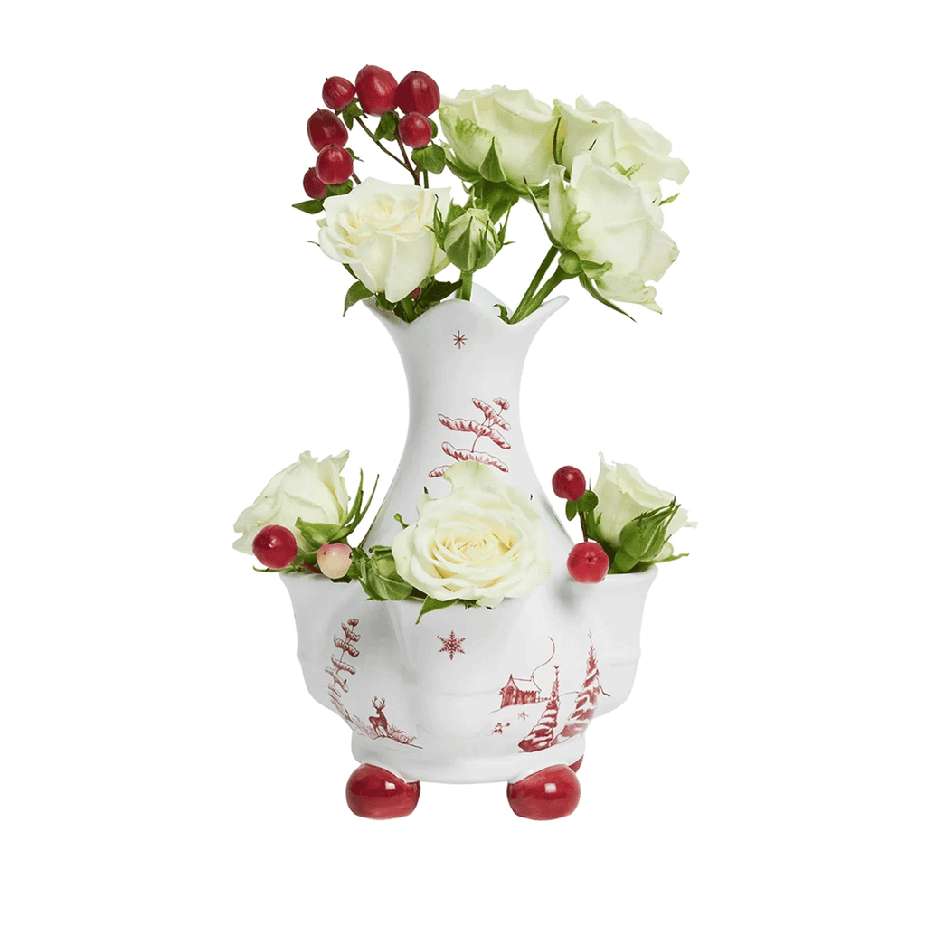 Juliska Country Estate Winter Frolic 6" Tulipiere Vase - Ruby