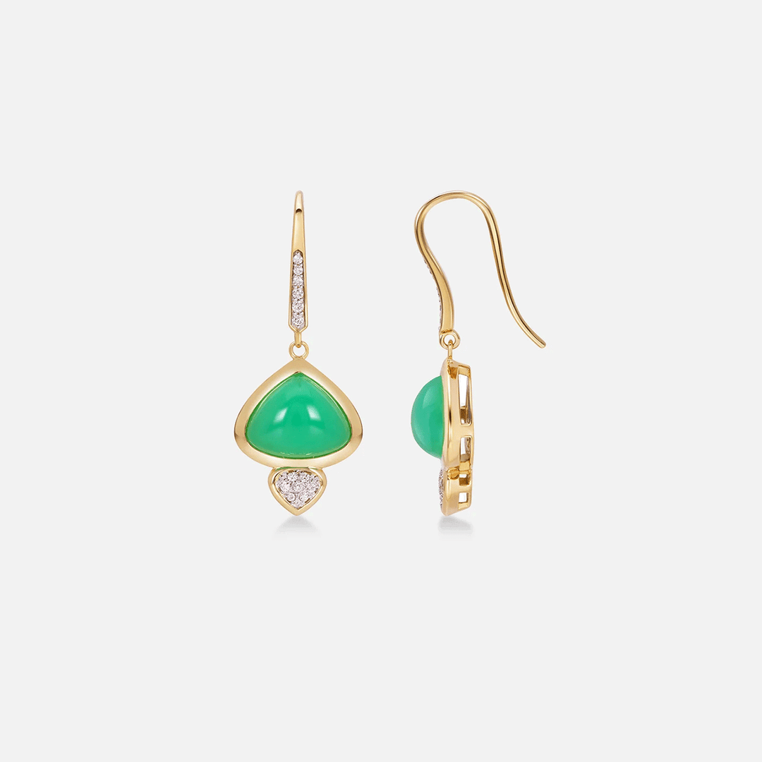 Marina B Trisolina French Wire Earrings with Chrysoprase