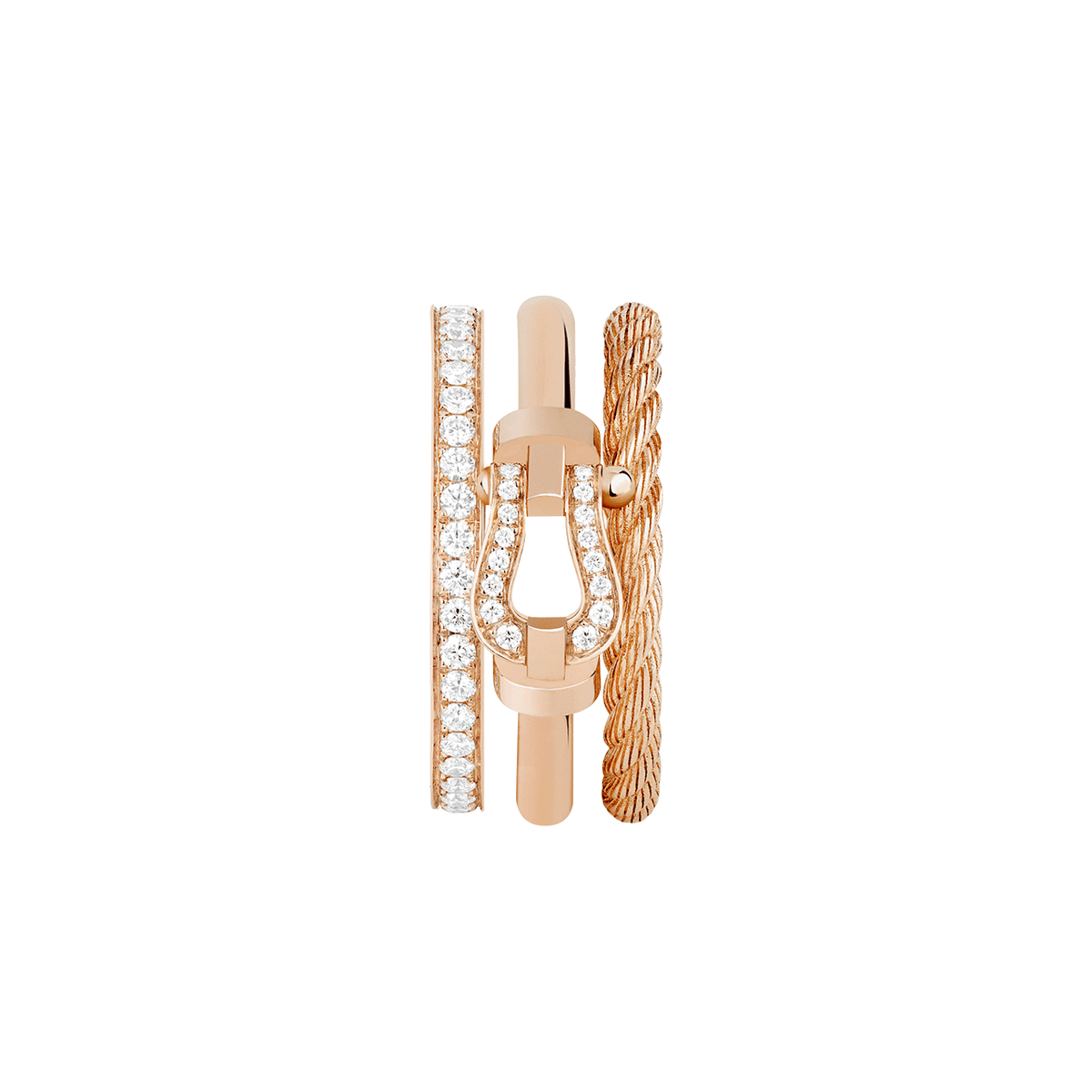 FRED Force 10 Rise 18k Rose Gold and Diamond Ring