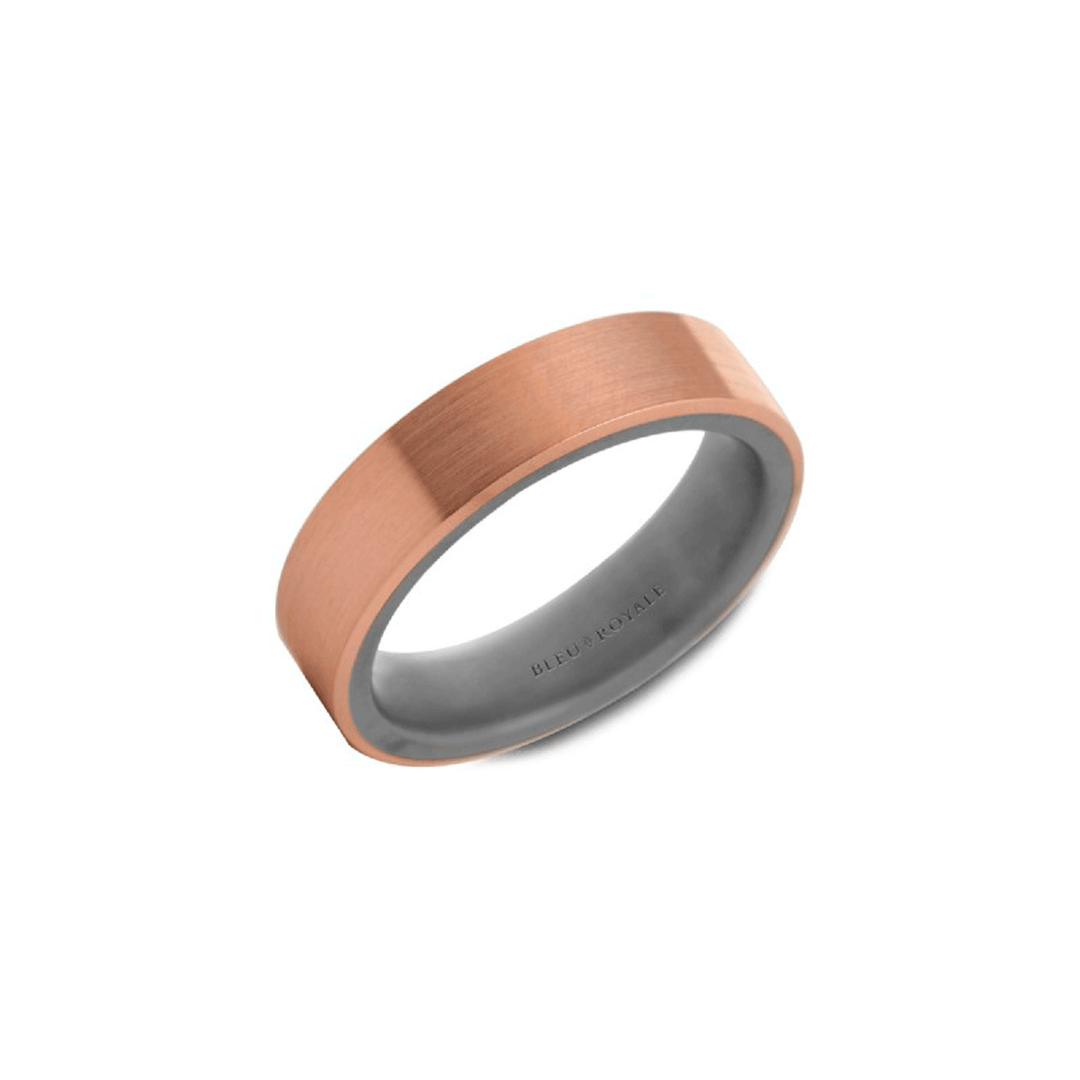 14k Rose Gold and Tantalum 6mm Band