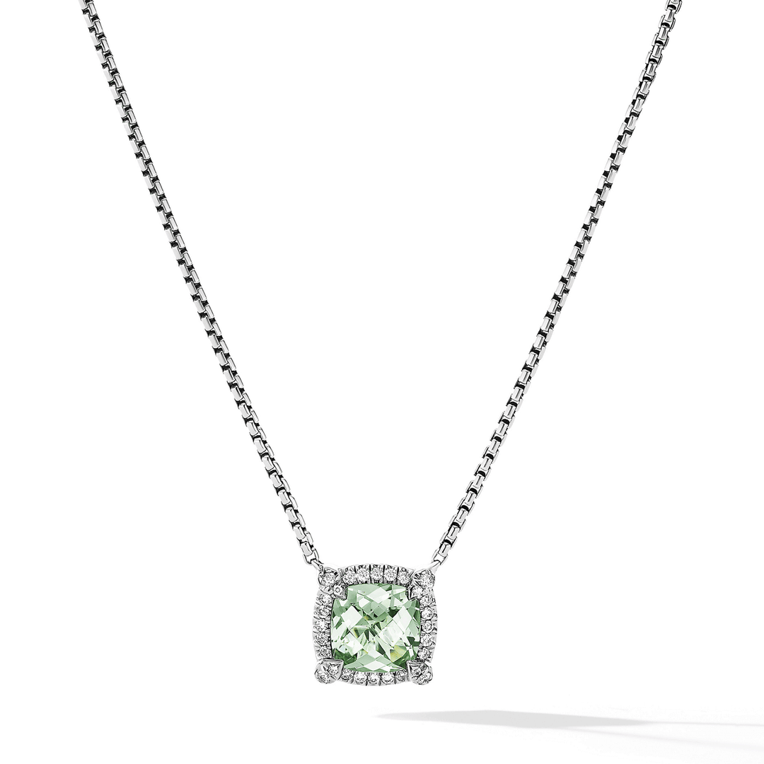 David Yurman Petite Chatelaine® Pavé Bezel Pendant Necklace with Prasiolite and Diamonds