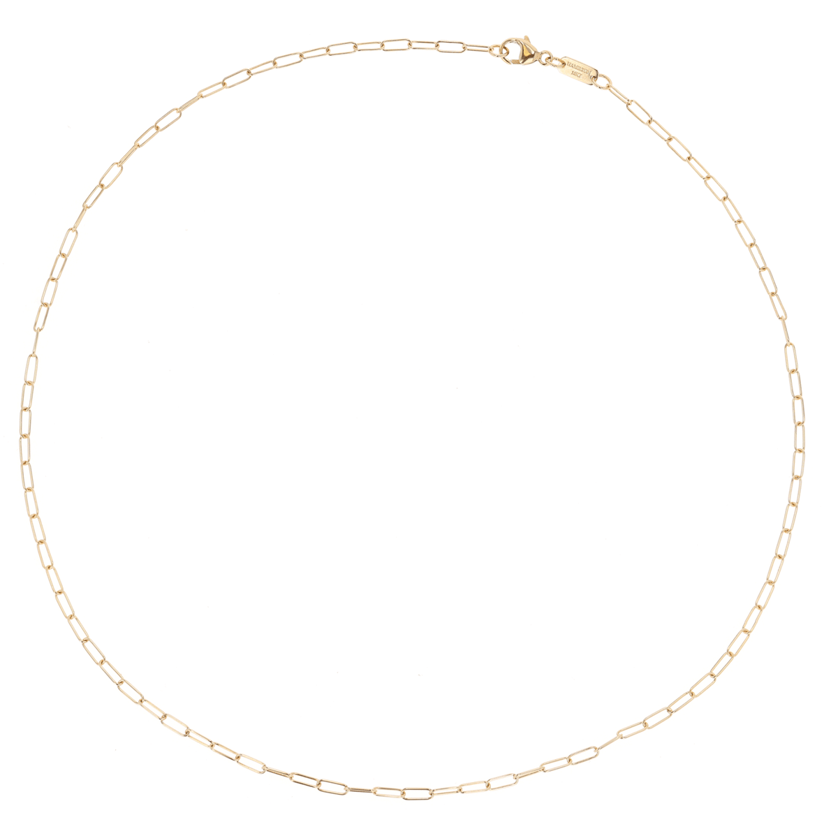 Hamilton Collection 14k Yellow Recycled Gold Extra Small 2.2mm Long Link Chain 16 Inch Necklace