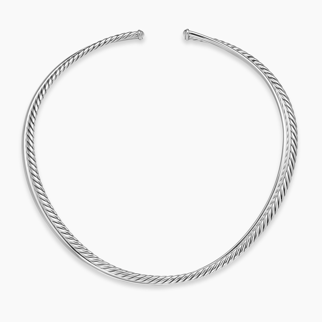 David Yurman Bold Crossover Collar Necklace Sterling Silver, 10mm