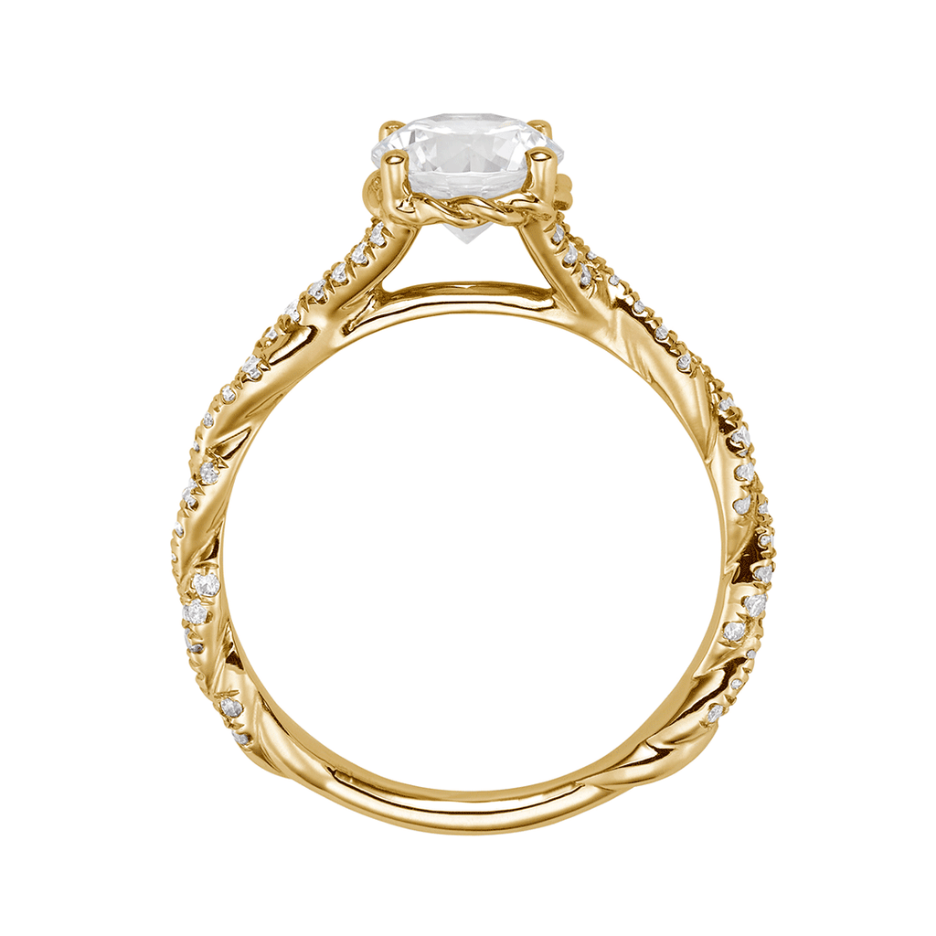 18k Yellow Gold and .23 Total Weight Full Twist Mounting Ring