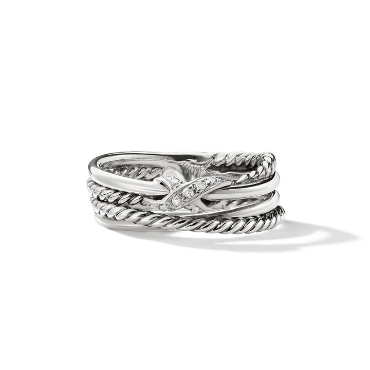 David Yurman X Collection Ring with Diamonds,SZ8