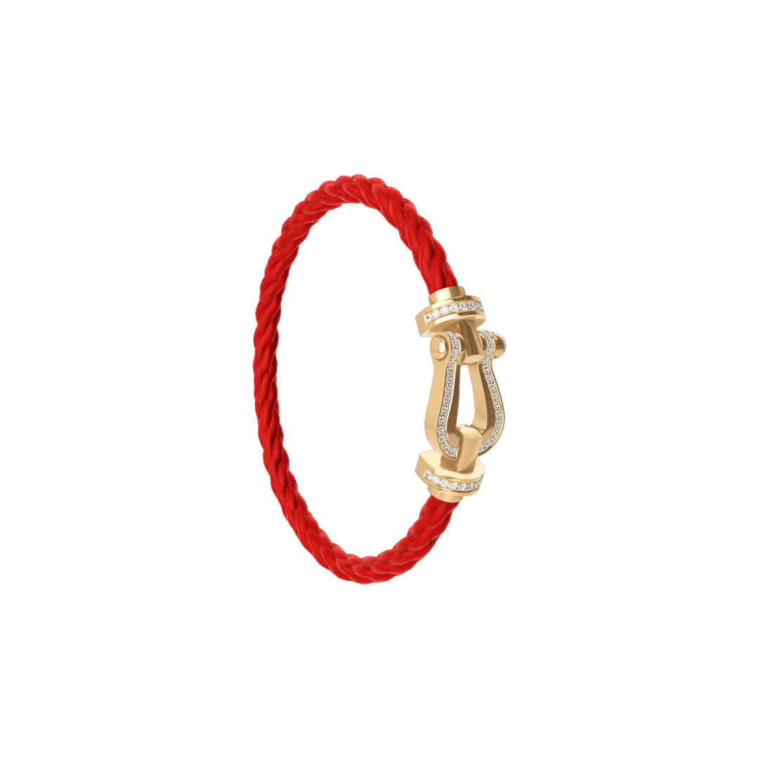 FRED Force 10 Red Cord with 18k Yellow Full Diamond LG Buckle, Exclusively at Hamilton Jewelers