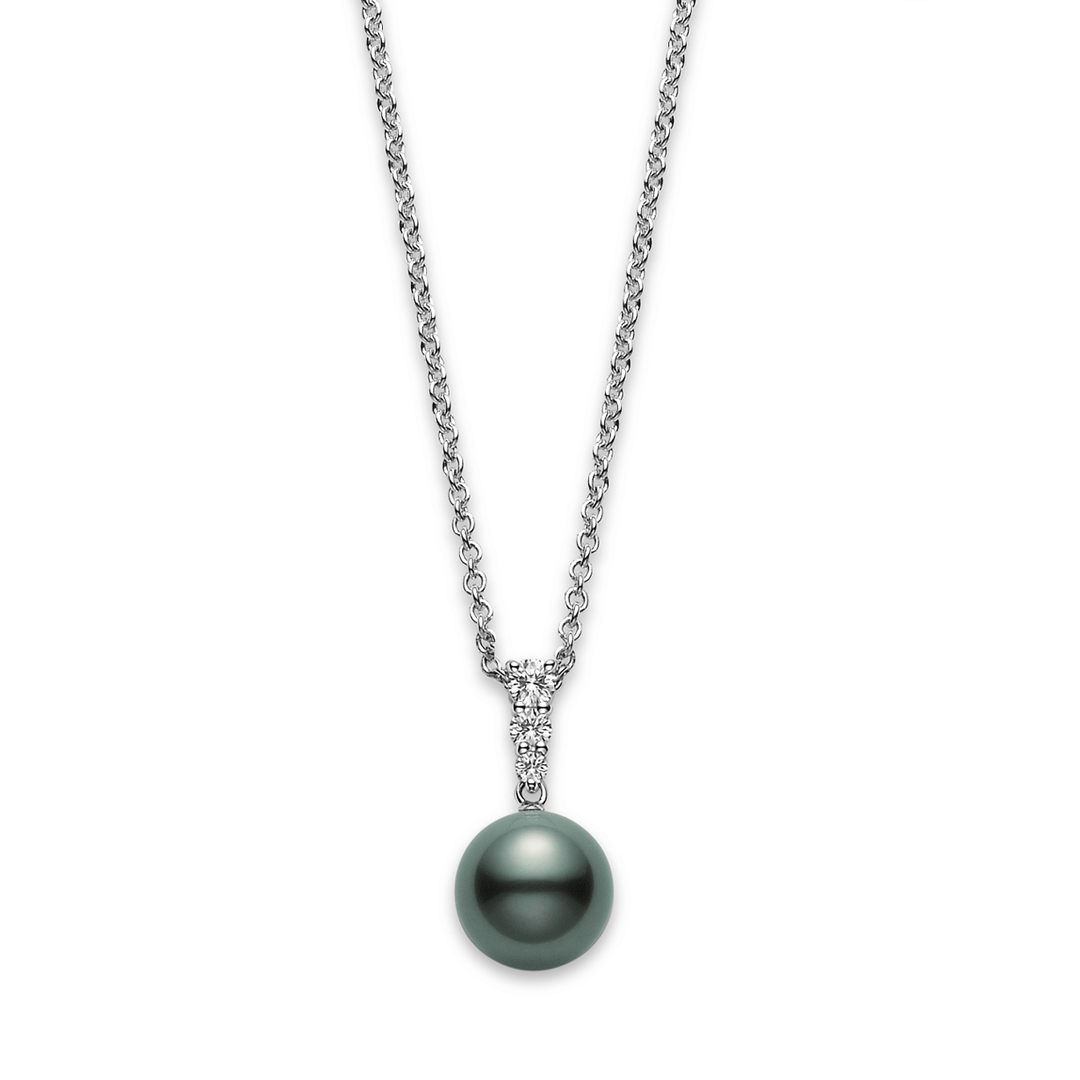 Mikimoto 18k Gold and Black South Sea 11mm Pearl Pendant