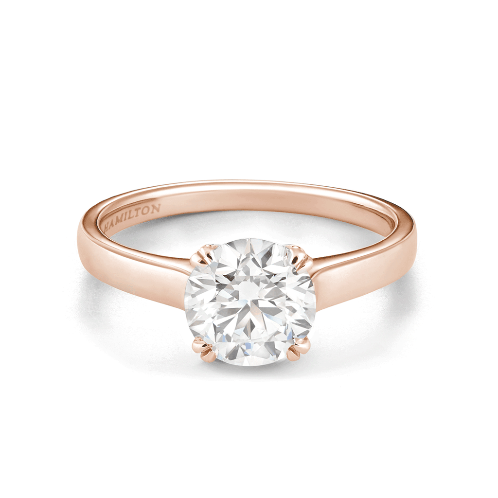 Hamilton Cherish Collection 18k Rose Gold and Solitaire Mounting Ring