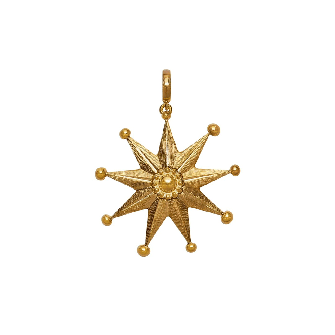 18k Yellow Gold Sheriff Star Charm