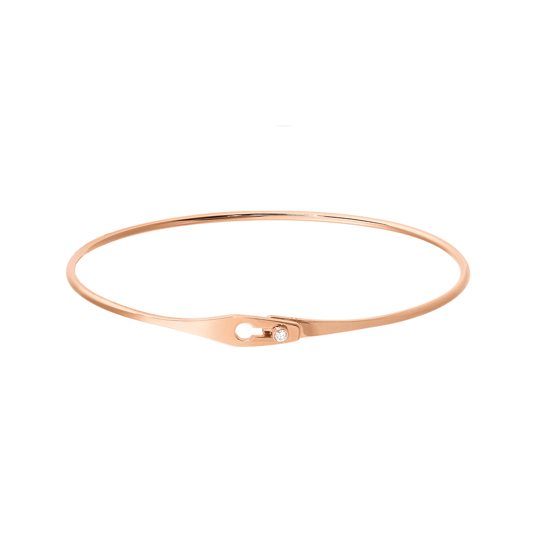 Dinh Van Serrure Jonc 18k Rose Gold Diamond Bracelet