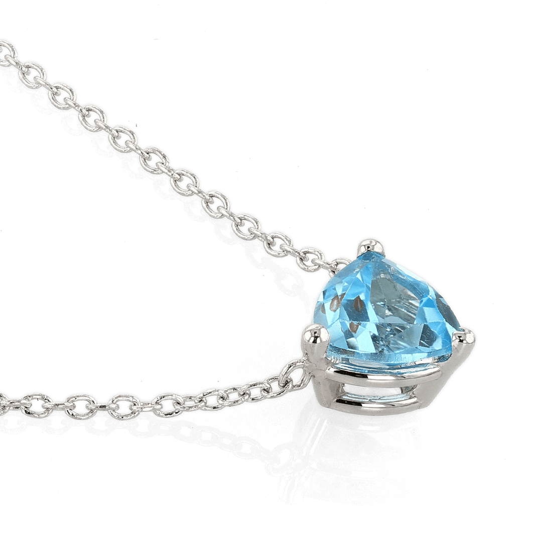 18k White Gold and London Blue Topaz 0.86 Total Weight Pendant