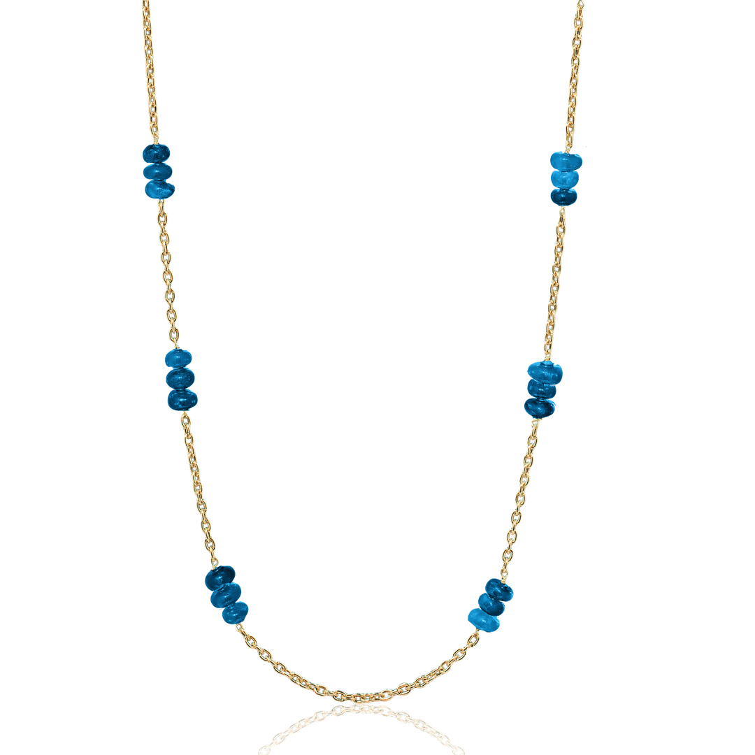 Goshwara 18k Yellow Gold and London Blue Topaz Station Necklace