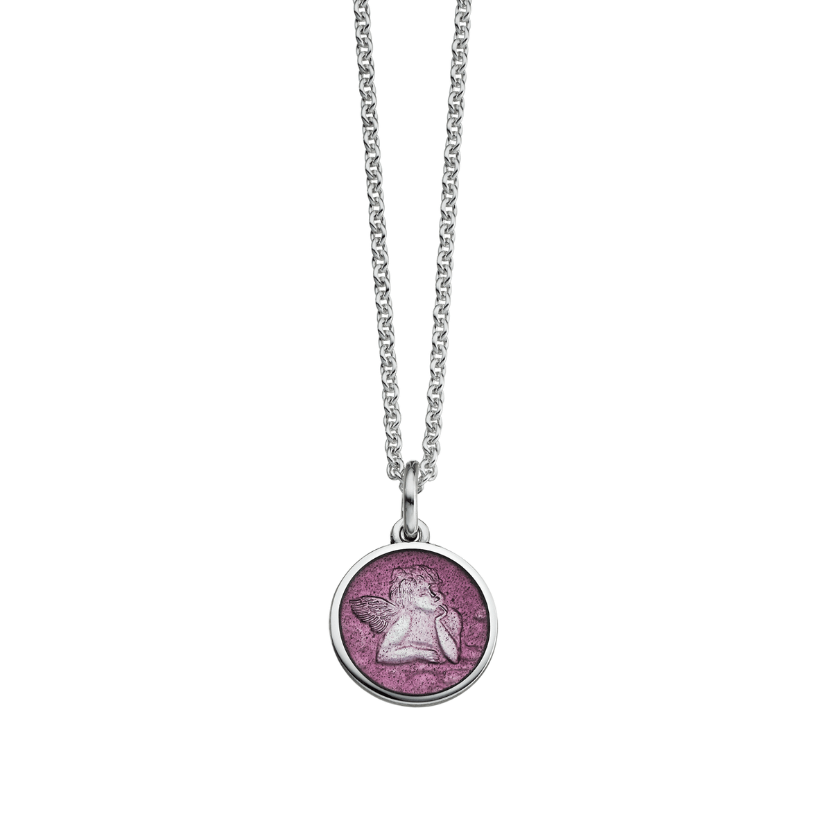 Guardian Angel Lavender Enamel Pendant