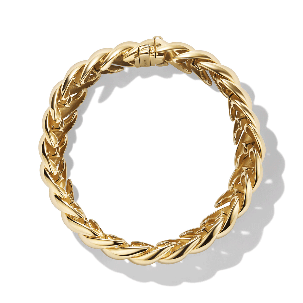 David Yurman Sculpted Cable Bracelet in 18k Yellow Gold,14mm Medium