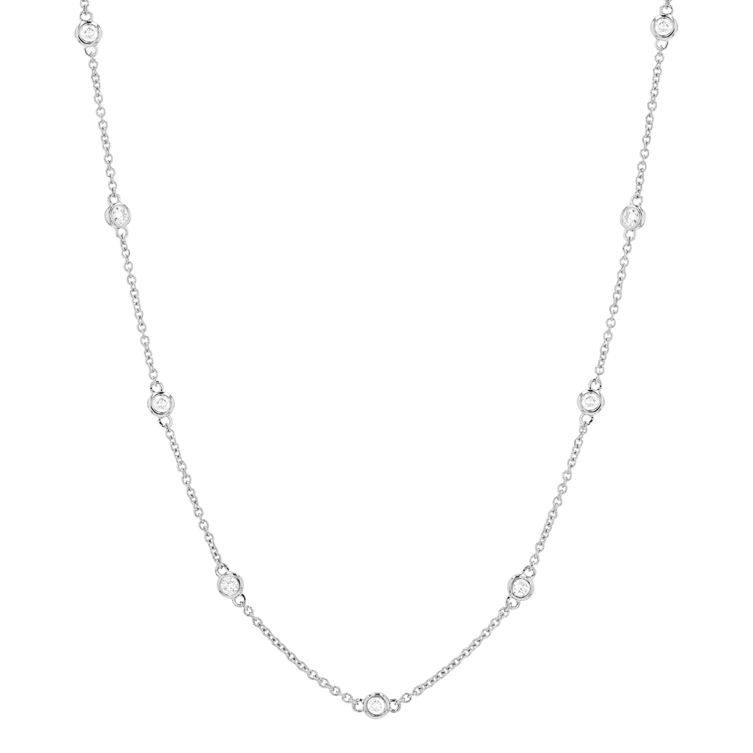 14k Gold and .75 Total Weight Diamond By The Yard Necklace