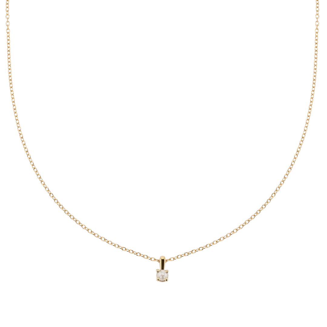 14k Yellow Gold and Pearl Birthstone Pendant