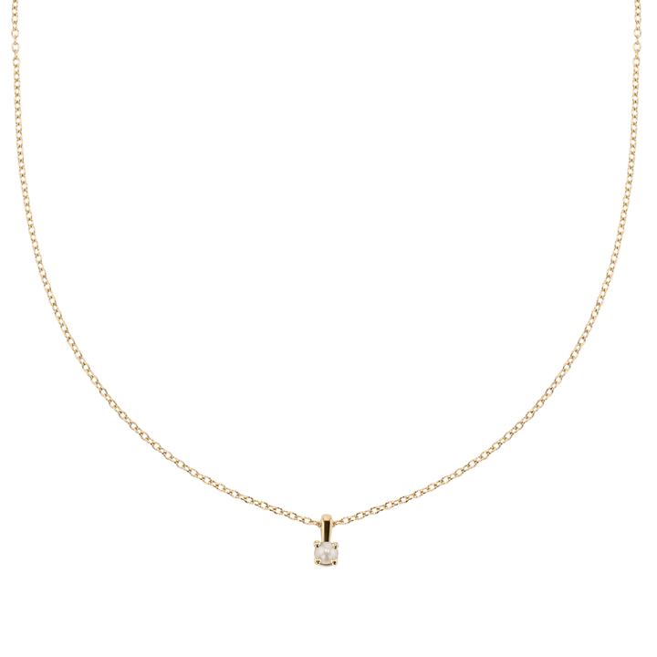 14k Yellow Gold and Pearl Birthstone Pendant