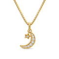 David Yurman Crescent Amulet 18K Yellow Gold with Diamonds, 16.5mm