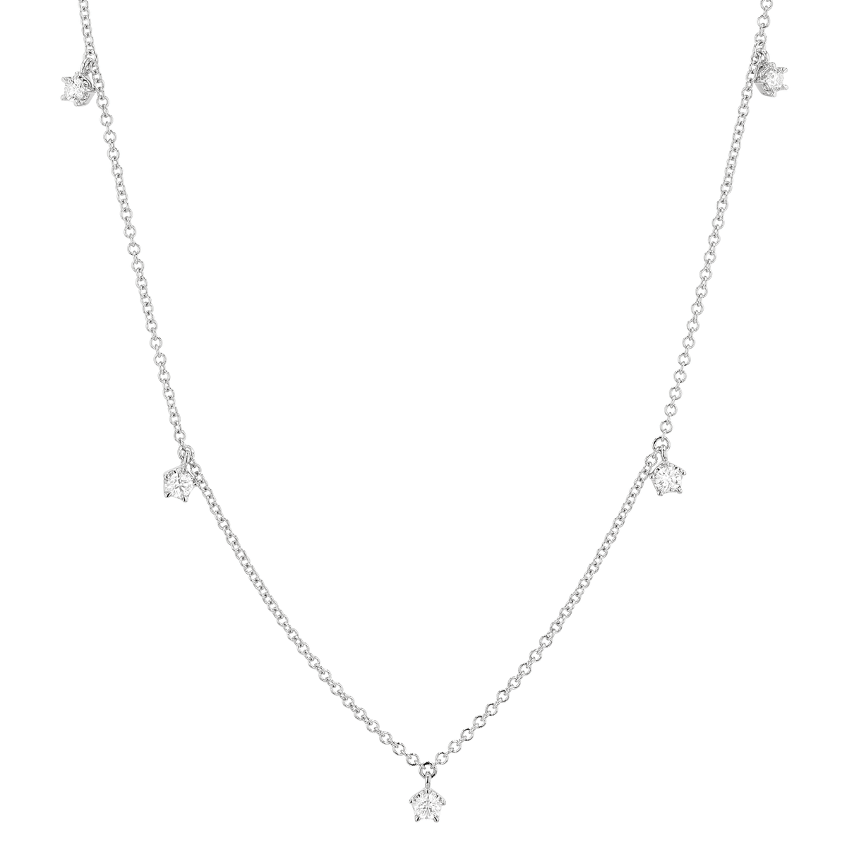 Joyful 18k White Gold and Diamond .54 Total Weight 24 Inch Necklace