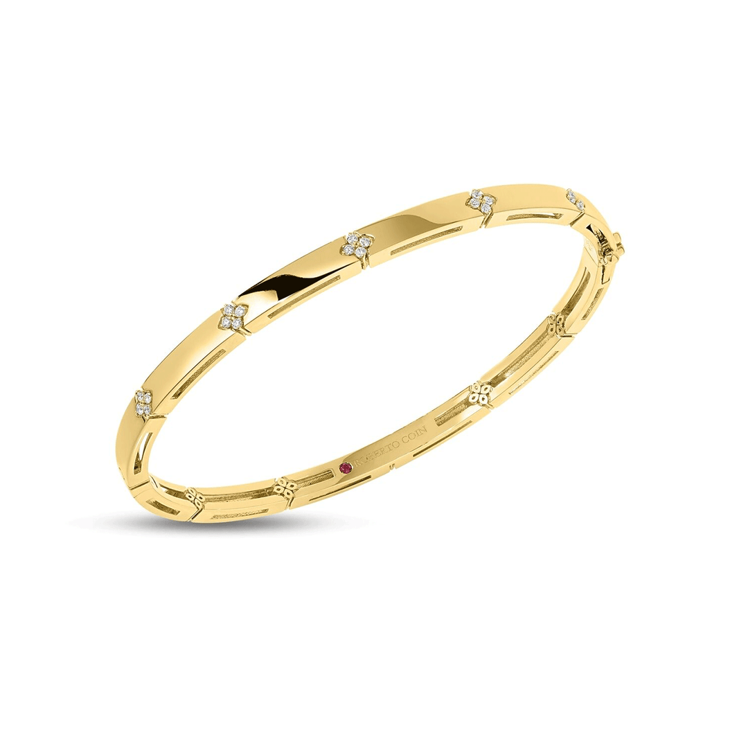 Roberto Coin Love In Verona 18k Yellow Gold Diamond Bangle