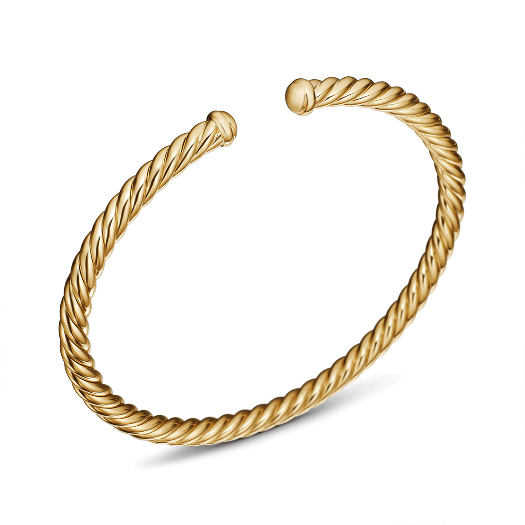 David Yurman Cable Spira Bracelet in 18k Yellow Gold, 4mm