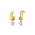 14k Yellow Gold and 0.61 Total Weight Diamond Sculptural Earrings