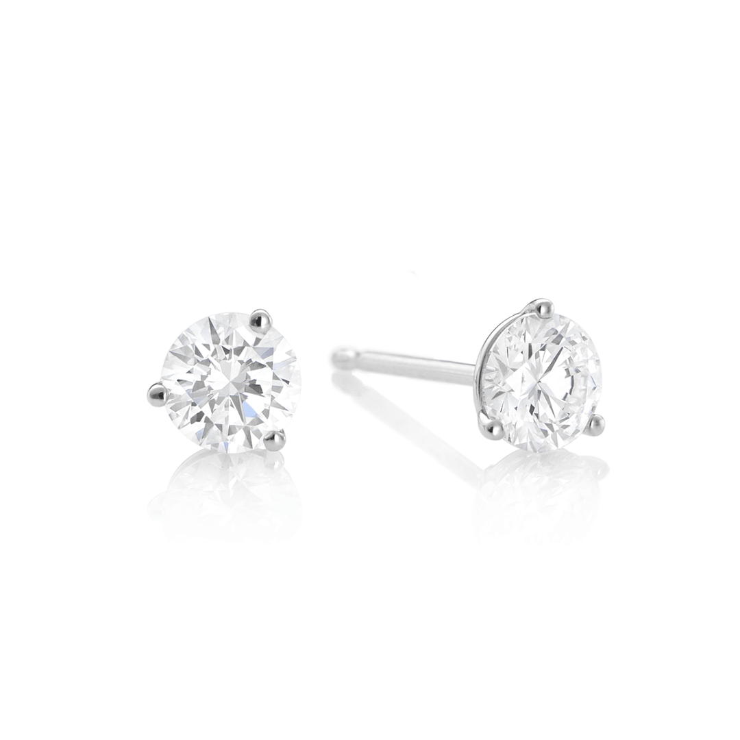 Signature Platinum and 3.00 Total Weight Diamond Studs