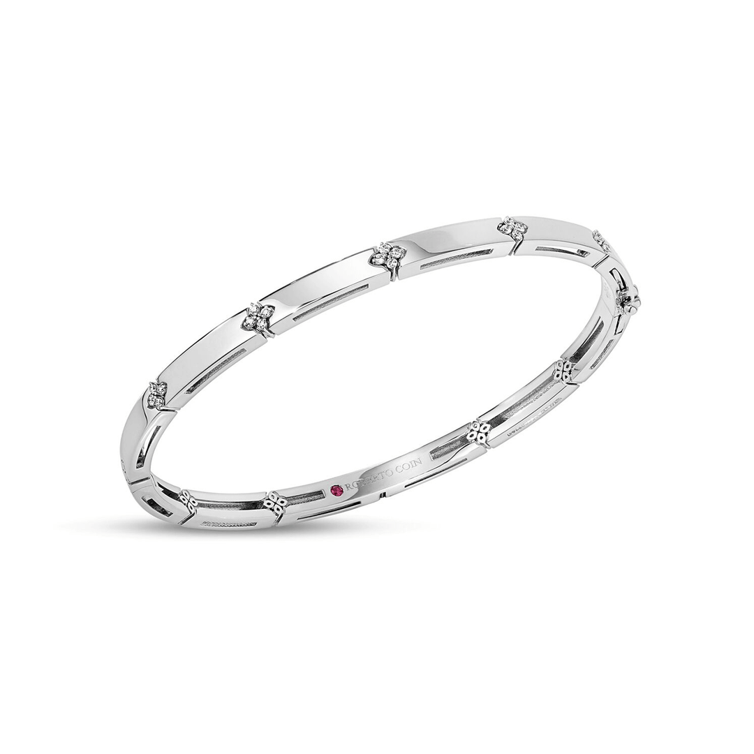 Roberto Coin 18k White Gold Love In Verona Bangle