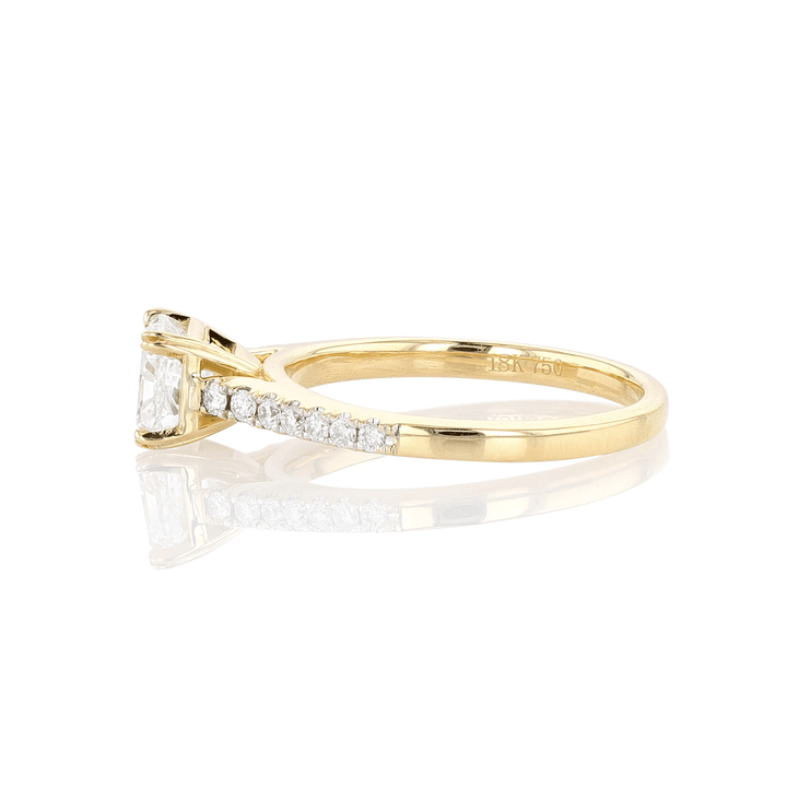Hamilton Cherish 18k Yellow Gold and Princess Cut Diamond 1.00 Total Weight Engagement Ring
