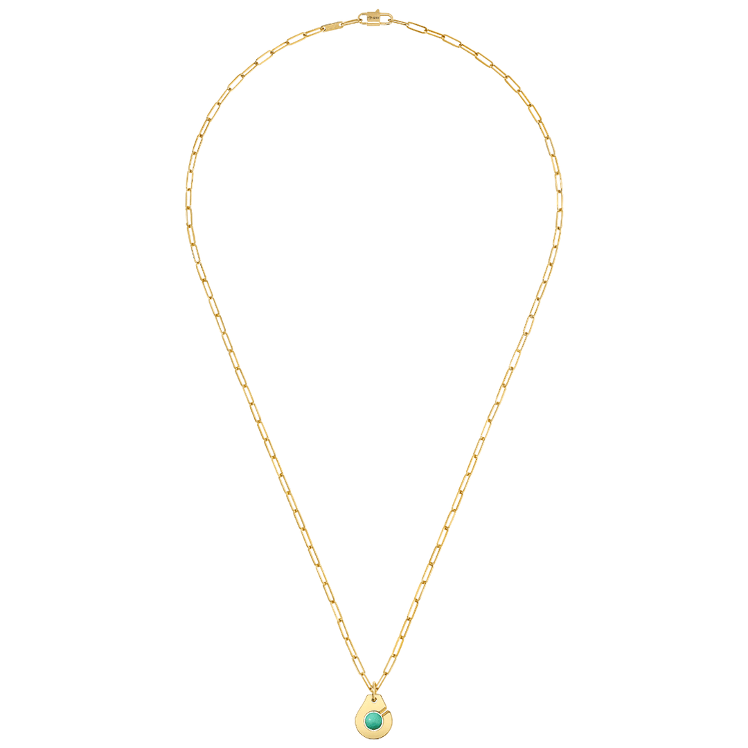 Dinh Van Menottes 18k Yellow Gold R10 Chrysoprase Necklace