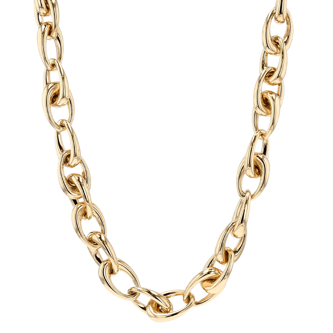 Hamilton Collection 14k Yellow Gold 10mm Teardrop Link 18 Inch Necklace