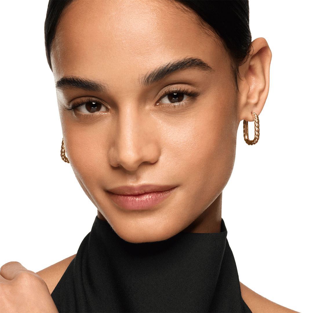 David Yurman DY Madison® Cable Hoop Earrings 18K Yellow Gold, 24.3mm
