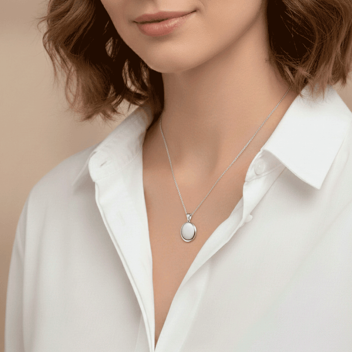 Hamilton Sterling Silver 17mm Oval Locket with Chain